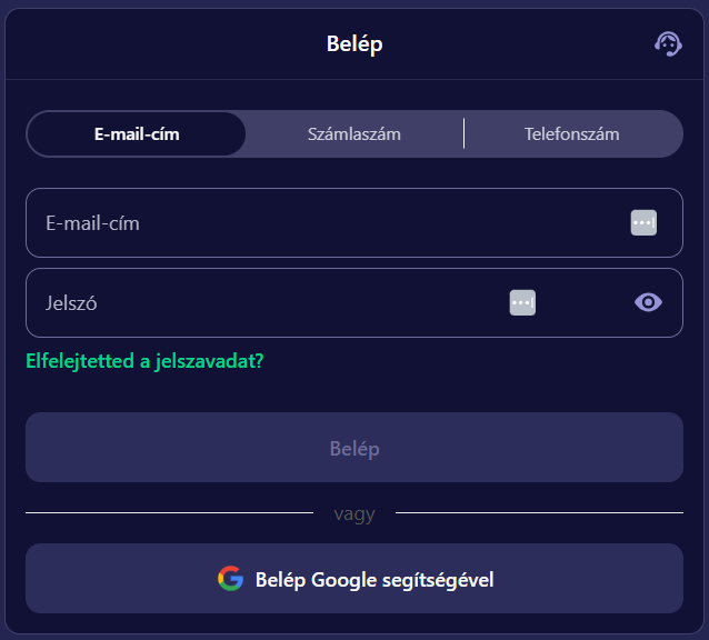 Betmatch login folyamat
